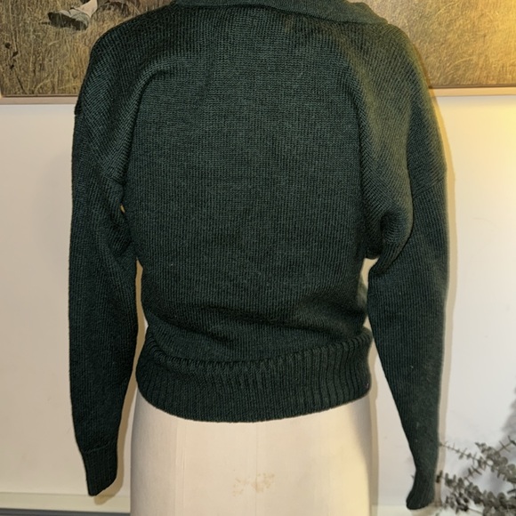 Toad & Co v-neck 100% wool sweater green sz xs - Picture 4 of 5
